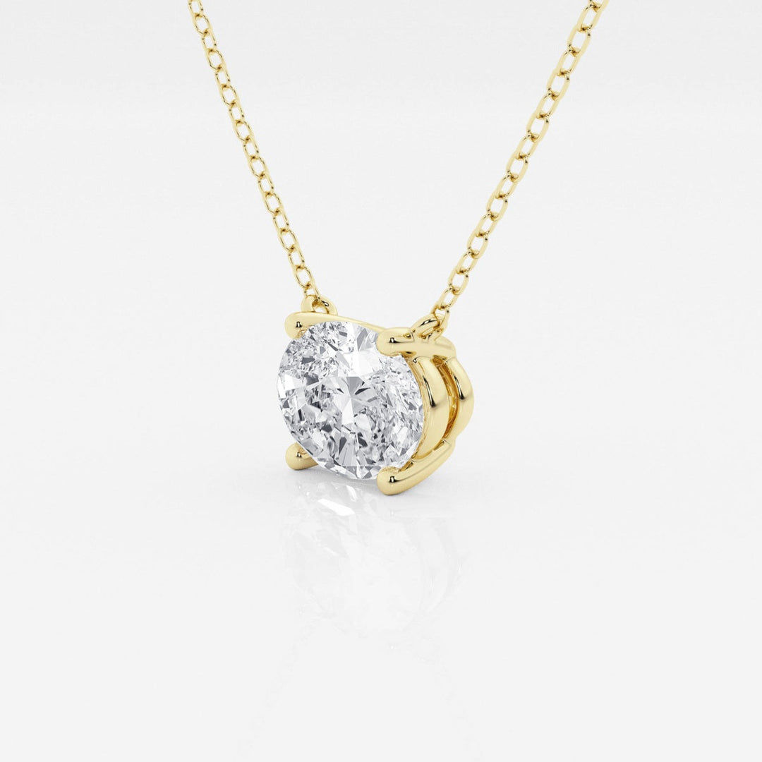 Elegant 1.00 Ctw Oval Eco-Friendly Lab Grown Diamond Pendant In Dual Tone Gold