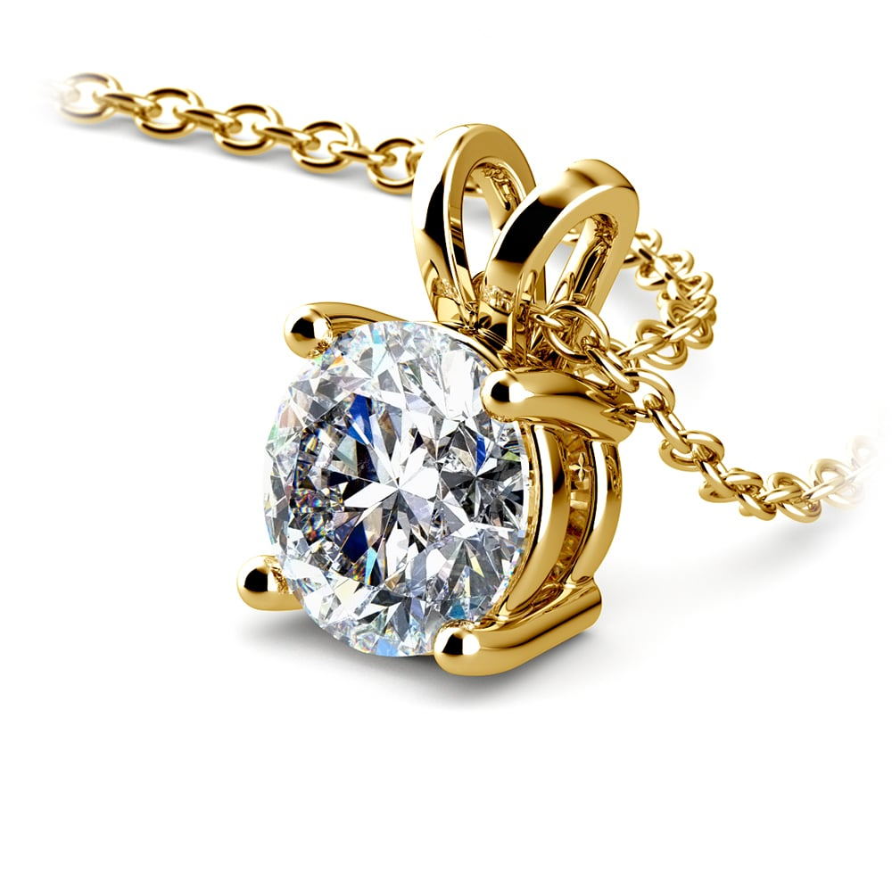 Stunning 1.50 Ctw Round Lab Grown Diamond Pendant in Elegant White/Yellow Gold