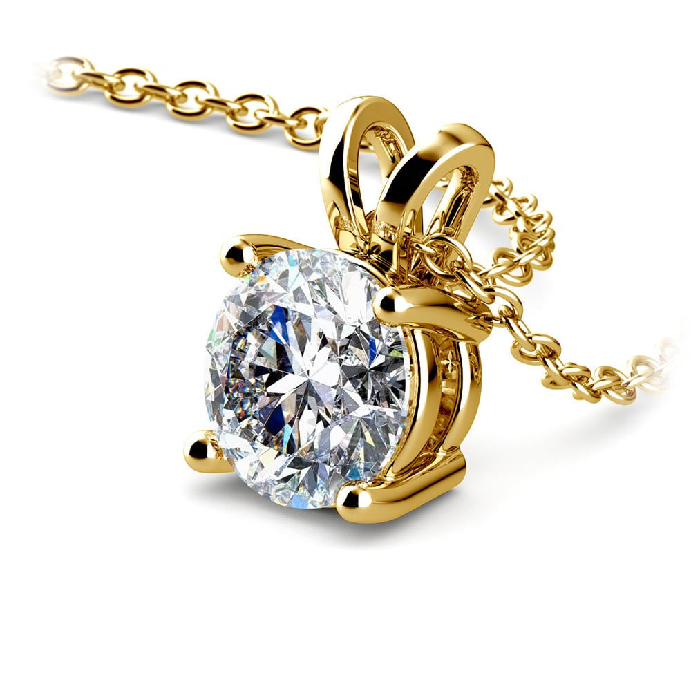 Stunning 1.50 Ctw Round Lab Grown Diamond Pendant In Elegant White/Yellow Gold