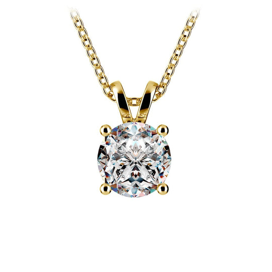 Stunning 1.50 Ctw Round Lab Grown Diamond Pendant In Elegant White/Yellow Gold