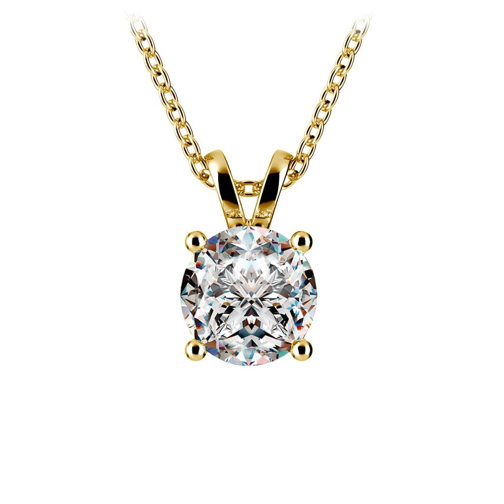 Stunning 1.50 Ctw Round Lab Grown Diamond Pendant in Elegant White/Yellow Gold