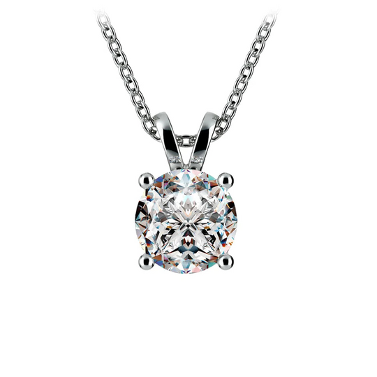 Stunning 1.50 Ctw Round Lab Grown Diamond Pendant in Elegant White/Yellow Gold