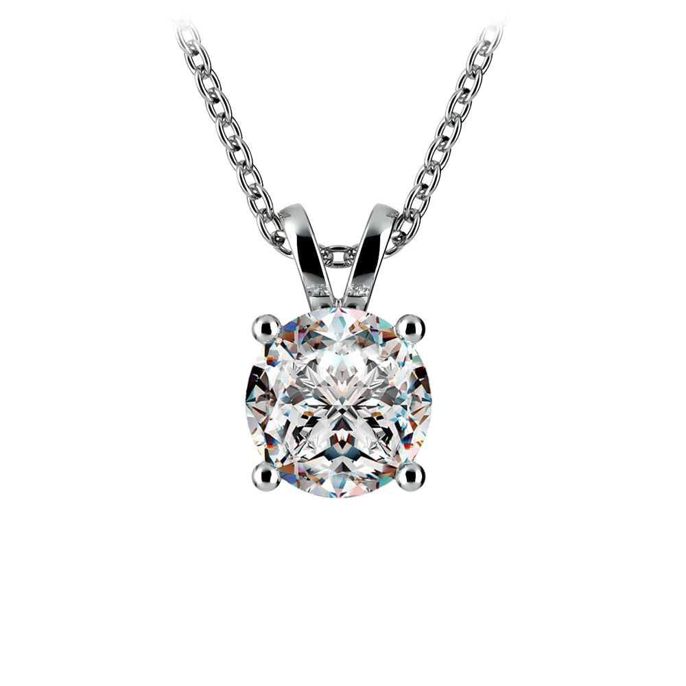 Stunning 1.50 Ctw Round Lab Grown Diamond Pendant In Elegant White/Yellow Gold