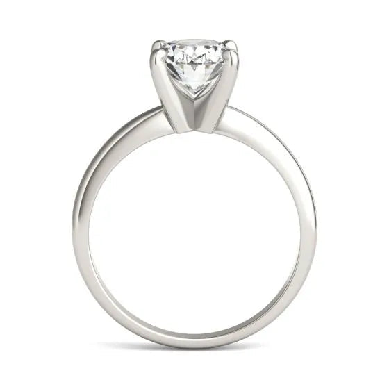 Stunning 2.00 CTW AGI Certified Oval Lab Grown Diamond Engagement Ring In Elegant 14K White Gold