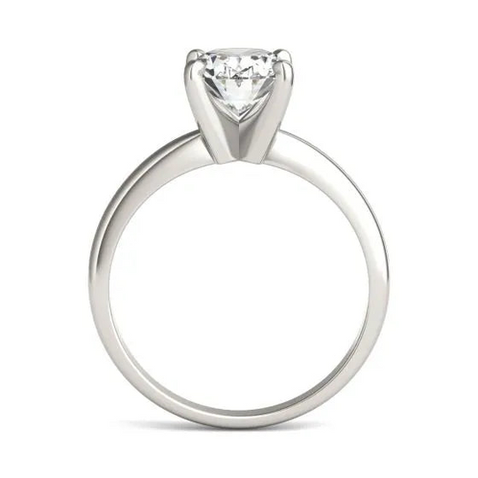 Stunning 2.00 CTW AGI Certified Oval Lab Grown Diamond Engagement Ring in Elegant 14K White Gold