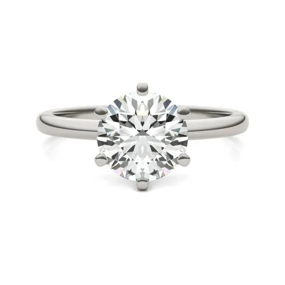 Radiant 2 CTW Round Lab Grown Diamond Solitaire Engagement Ring In 14K White Gold