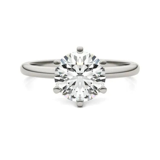 Radiant 2 CTW Round Lab Grown Diamond Solitaire Engagement Ring in 14K White Gold-Slay Eclectic