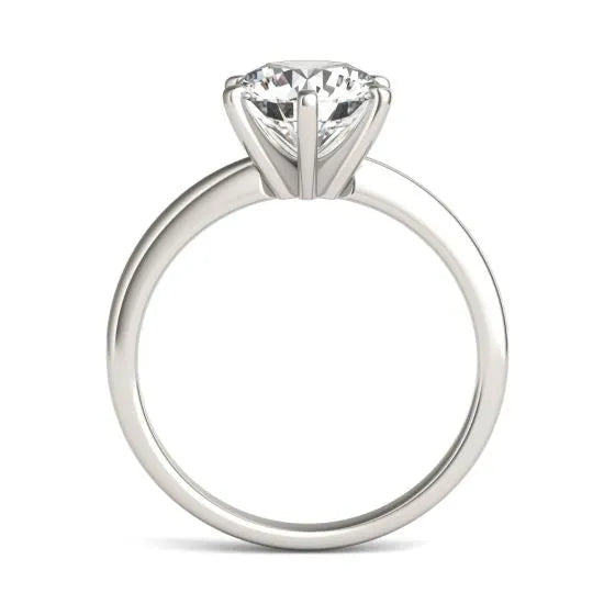 Radiant 2 CTW Round Lab Grown Diamond Solitaire Engagement Ring in 14K White Gold-Slay Eclectic