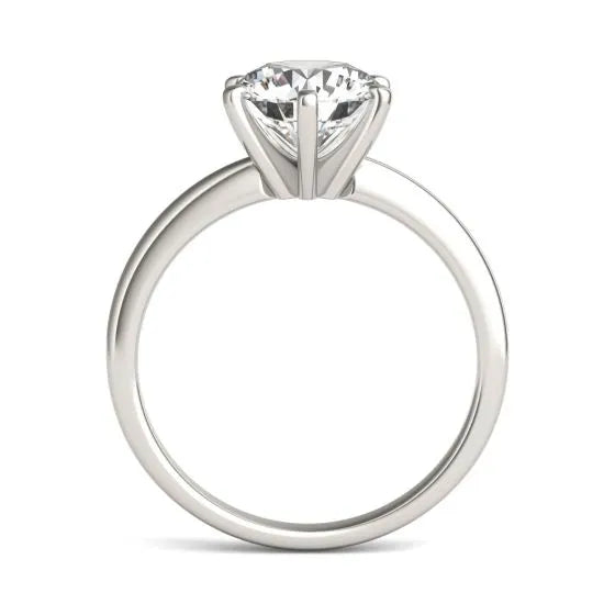 Radiant 2 CTW Round Lab Grown Diamond Solitaire Engagement Ring in 14K White Gold