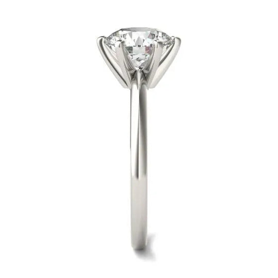 Radiant 2 CTW Round Lab Grown Diamond Solitaire Engagement Ring in 14K White Gold-Slay Eclectic