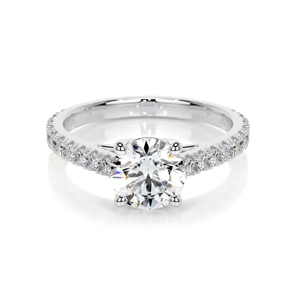 Stunning Ethical Round Brilliant Lab Grown Diamond Engagement Ring in 14K White Gold - Choose Your Carat Weight!-Slay Eclectic