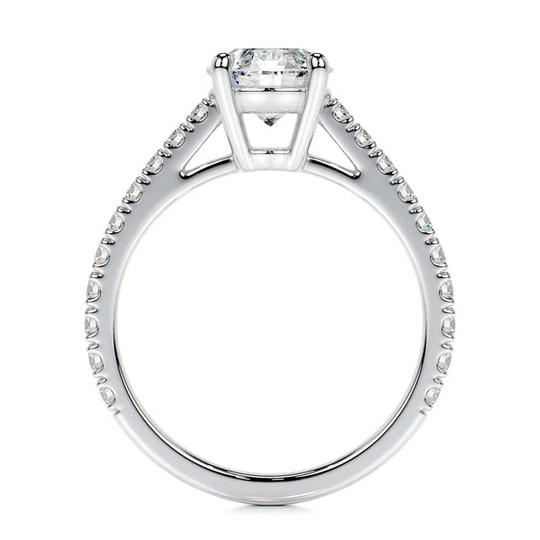 Stunning Ethical Round Brilliant Lab Grown Diamond Engagement Ring in 14K White Gold - Choose Your Carat Weight!