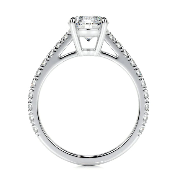 Stunning Ethical Round Brilliant Lab Grown Diamond Engagement Ring In 14K White Gold - Choose Your Carat Weight!