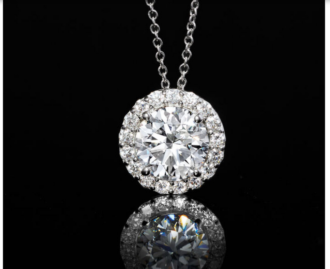 Stunning 2.00 ct Lab-Created Diamond Halo Pendant Necklace in 14kt White Gold - Gift-Ready!