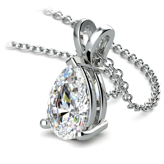 Exquisite 2.00 CTW Pear Cut Lab-Grown Diamond Pendant in Luxurious 14K White Gold