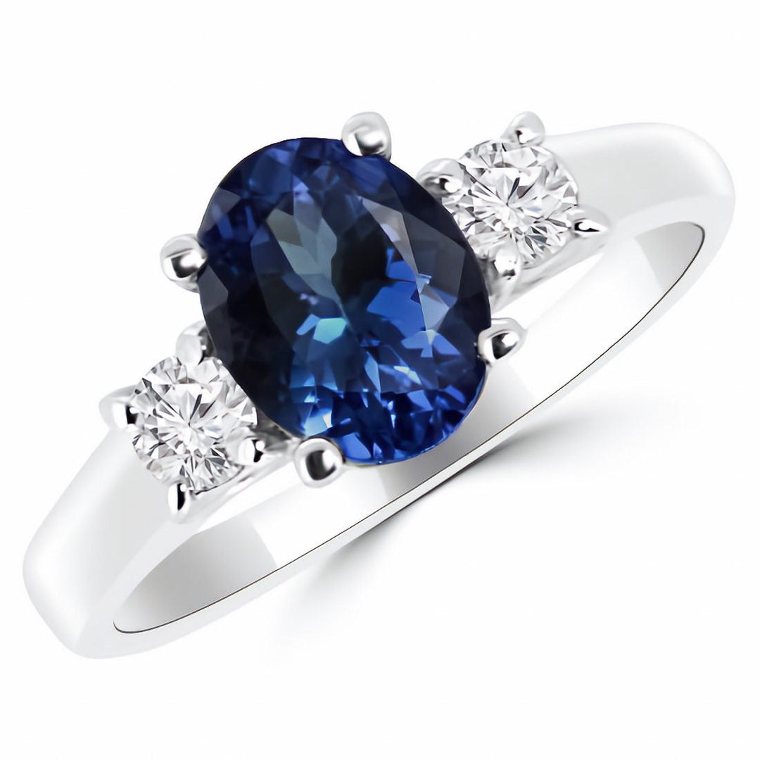 Timeless Elegance: 2.00 CTW Lab Created Blue Sapphire & Diamond Engagement Ring In 14kt Gold