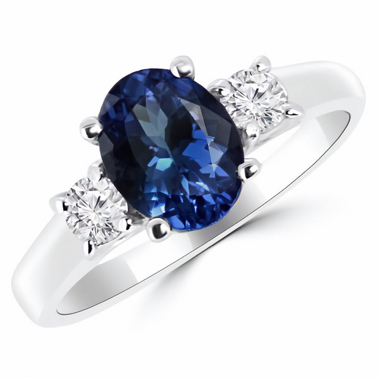 Timeless Elegance: 2.00 CTW Lab Created Blue Sapphire & Diamond Engagement Ring in 14kt Gold