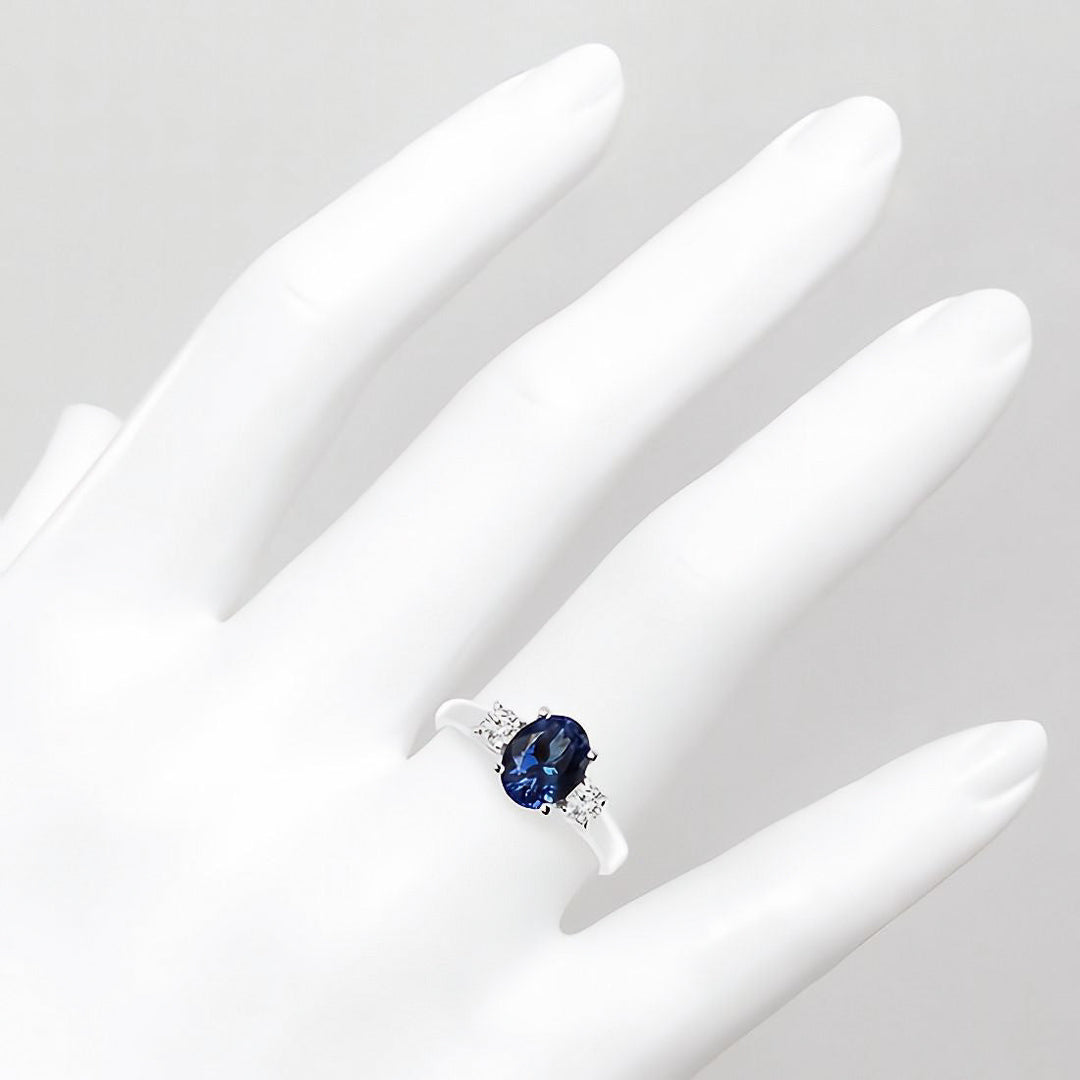 Timeless Elegance: 2.00 CTW Lab Created Blue Sapphire & Diamond Engagement Ring in 14kt Gold-Slay Eclectic