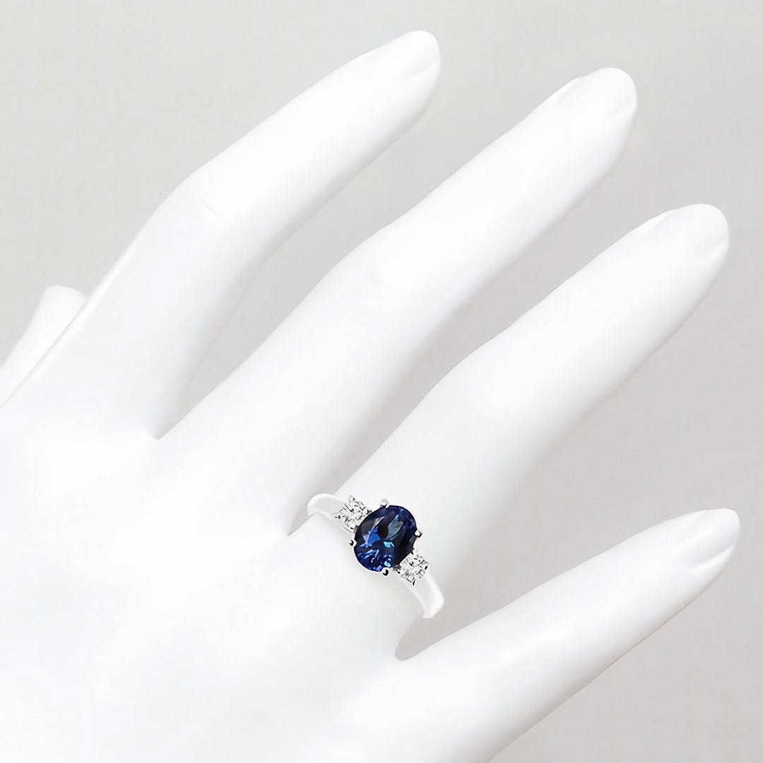 Timeless Elegance: 2.00 CTW Lab Created Blue Sapphire & Diamond Engagement Ring in 14kt Gold