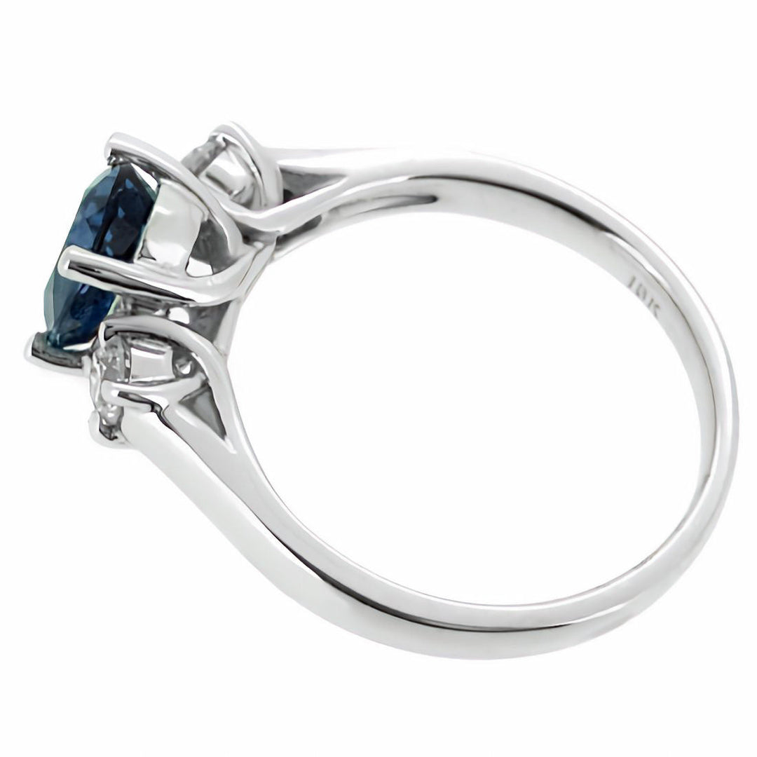 Timeless Elegance: 2.00 CTW Lab Created Blue Sapphire & Diamond Engagement Ring in 14kt Gold-Slay Eclectic