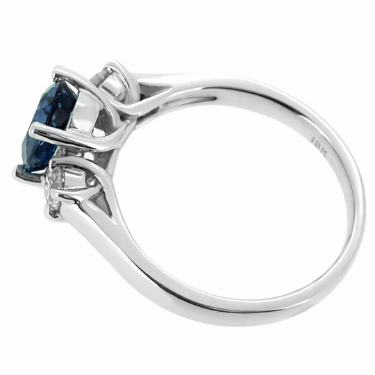 Timeless Elegance: 2.00 CTW Lab Created Blue Sapphire & Diamond Engagement Ring in 14kt Gold