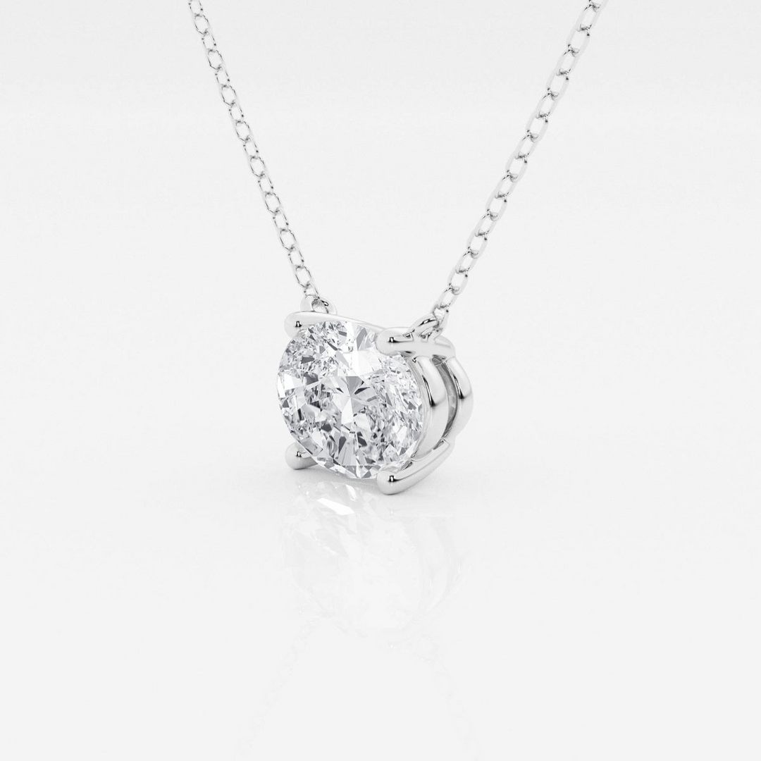 2.00 CTW AGI Certified Oval Lab Grown Diamond Solitaire Pendant in 14k Yellow or White Gold