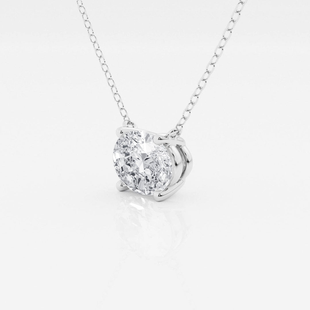 2.00 CTW AGI Certified Oval Lab Grown Diamond Solitaire Pendant In 14k Yellow Or White Gold