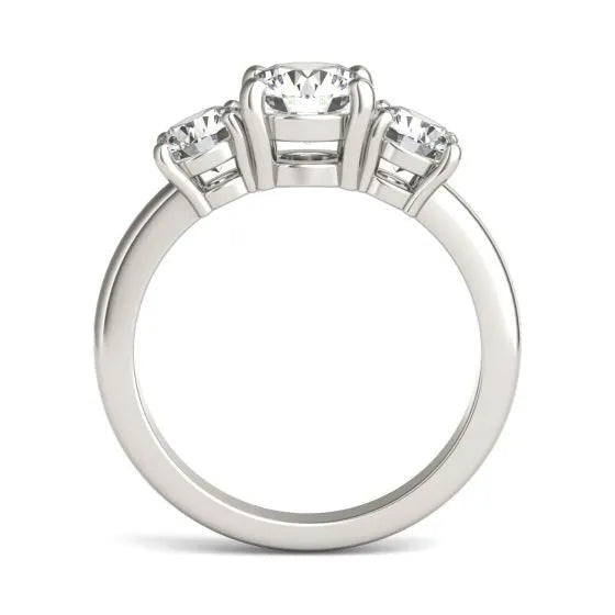 Stunning 2 CTW AGI Certified Lab Grown Diamond Three Stone Engagement Ring In Elegant 14K Gold Options