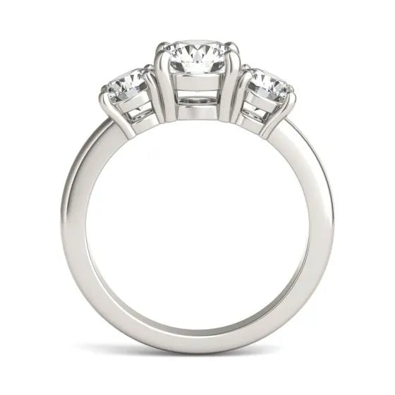 Stunning 2 CTW AGI Certified Lab Grown Diamond Three Stone Engagement Ring in Elegant 14K Gold Options