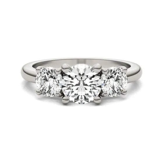 Stunning 2 CTW AGI Certified Lab Grown Diamond Three Stone Engagement Ring In Elegant 14K Gold Options