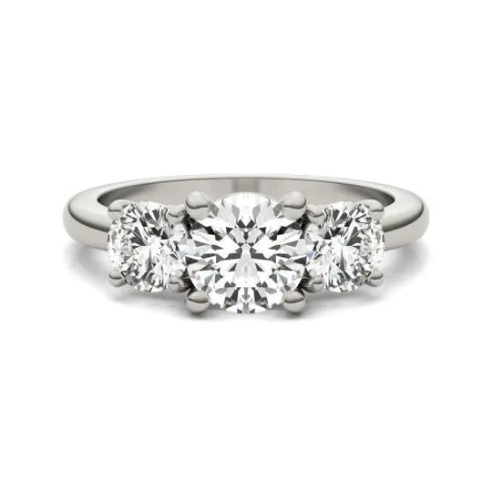 Stunning 2 CTW AGI Certified Lab Grown Diamond Three Stone Engagement Ring In Elegant 14K Gold Options