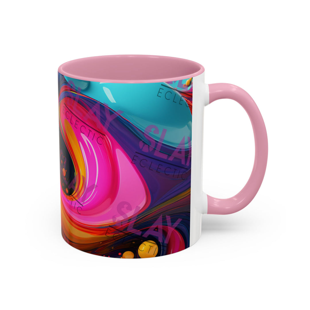 Vibrant Eclectic Coffee Mug, Abstract 4k AI, 11oz