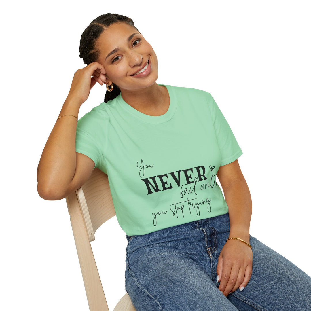 Never Give Up! Inspirational Unisex Softstyle Tee