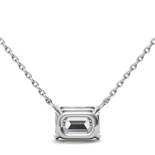 Stunning 2.00 CTW AGI Certified Eco-Friendly Lab-Grown Emerald-Cut Diamond Pendant In 14K Gold