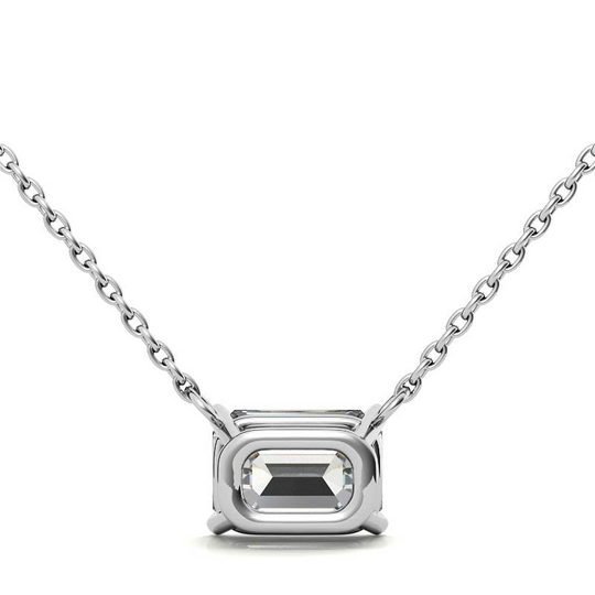 Stunning 2.00 CTW AGI Certified Eco-Friendly Lab-Grown Emerald-Cut Diamond Pendant in 14K Gold