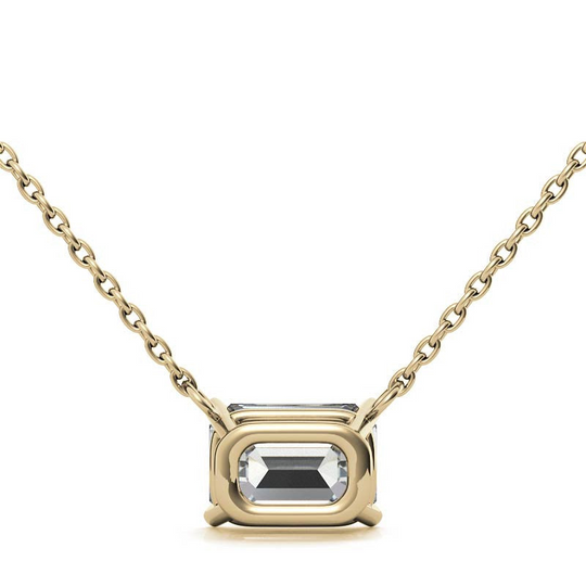 Stunning 2.00 CTW AGI Certified Eco-Friendly Lab-Grown Emerald-Cut Diamond Pendant in 14K Gold