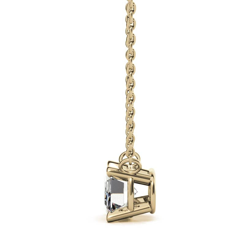 Stunning 2.00 CTW AGI Certified Eco-Friendly Lab-Grown Emerald-Cut Diamond Pendant In 14K Gold