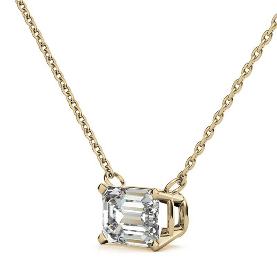 Stunning 2.00 CTW AGI Certified Eco-Friendly Lab-Grown Emerald-Cut Diamond Pendant in 14K Gold