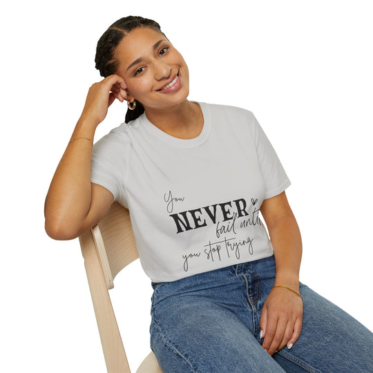 Never Give Up! Inspirational Unisex Softstyle Tee