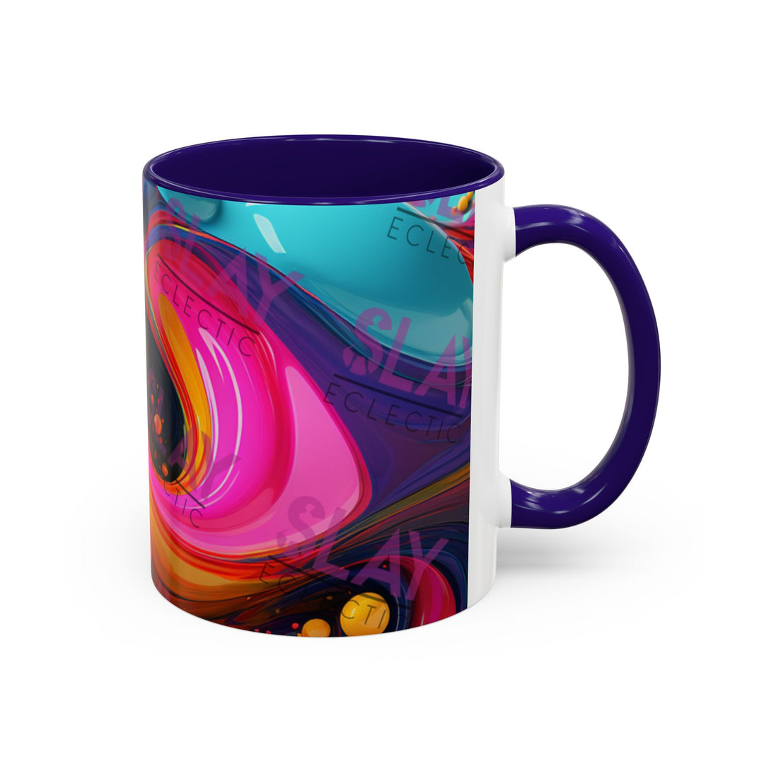 Vibrant Eclectic Coffee Mug, Abstract 4k AI, 11oz