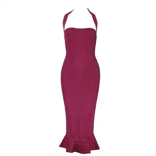 Starlet Bandage Midi Dress - Wine