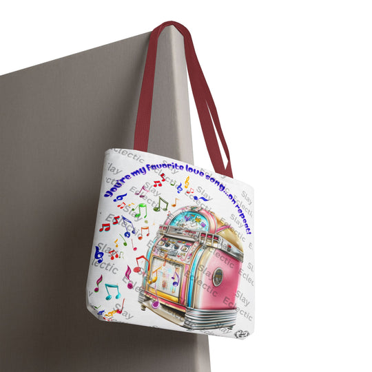 Retro Valentine Jukebox Tote Bag for Music Lovers & Gifts