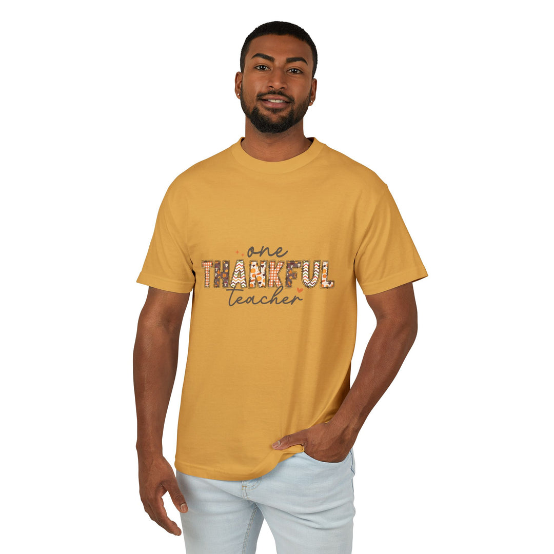 One Thankful Teacher Unisex Heavyweight Cotton Tee