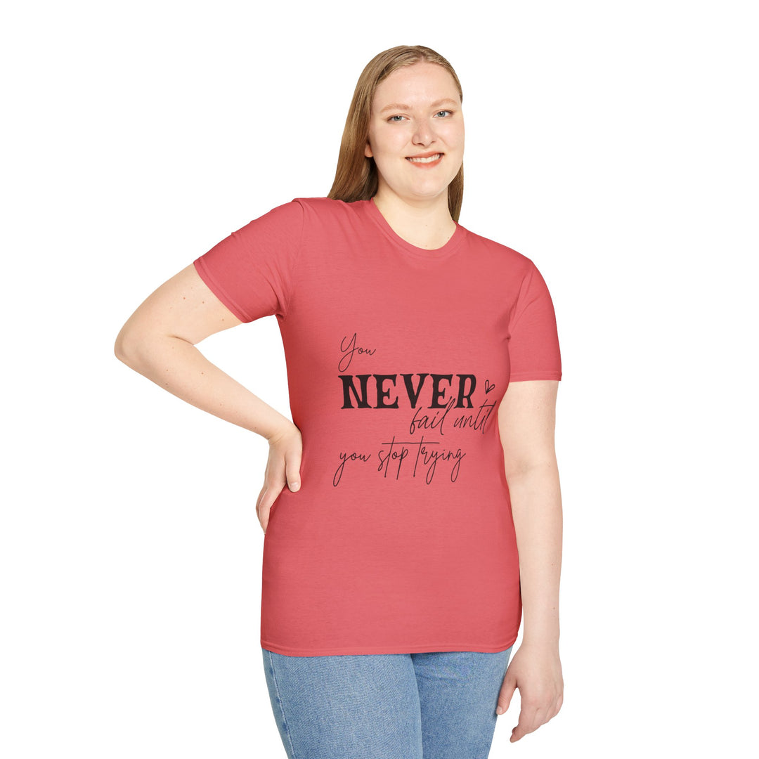 Never Give Up! Inspirational Unisex Softstyle Tee