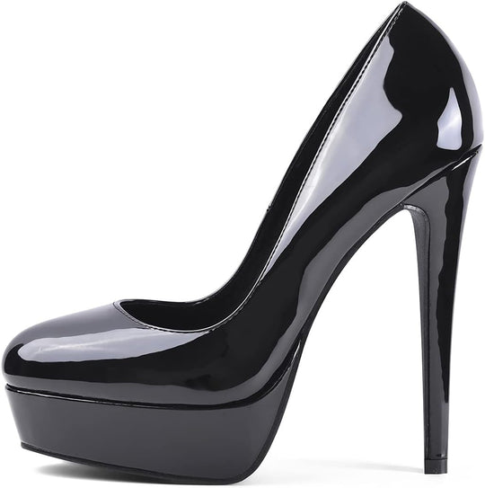 Sexy Black Platform Heels Pumps Women'S High Heels Stilettos Slip on Dress Party Wedding Prom Heel Stilettos Pumps BKK-9.5