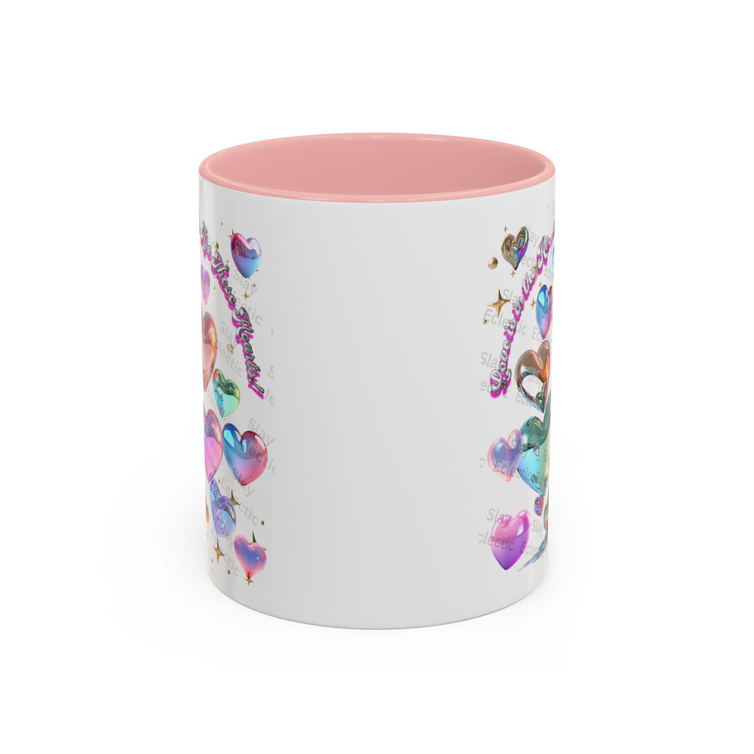 Colorful Heart Accent Coffee Mug - Perfect Gift for Loved Ones