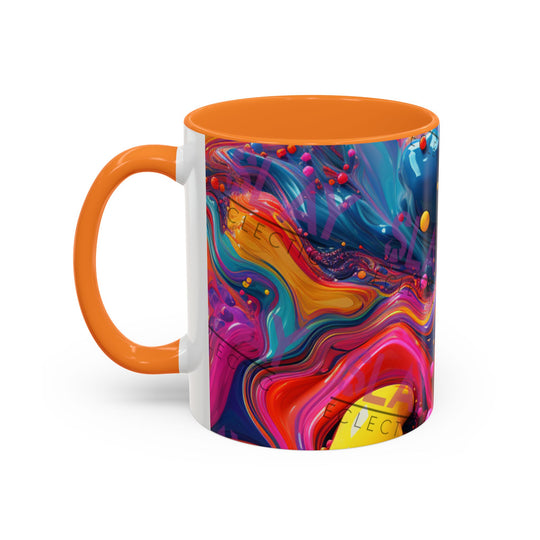 Vibrant Eclectic Coffee Mug, Abstract 4k AI, 11oz