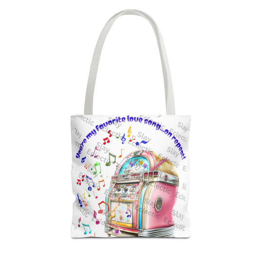 Retro Valentine Jukebox Tote Bag for Music Lovers & Gifts