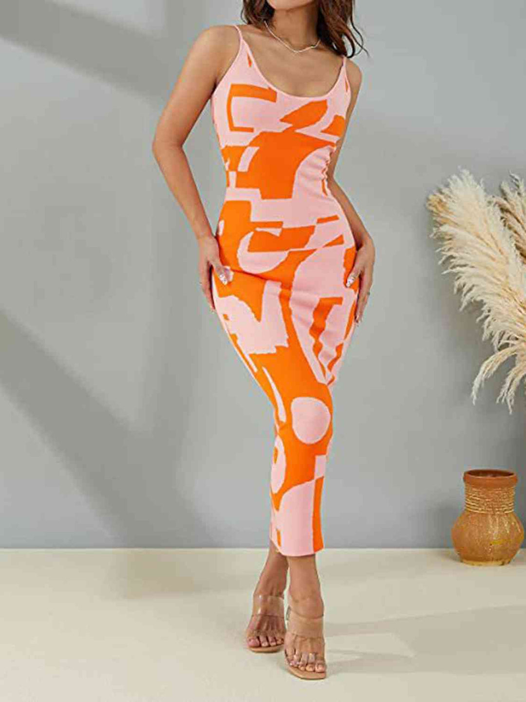 Dazzora Backless Maxi Dress - Orange