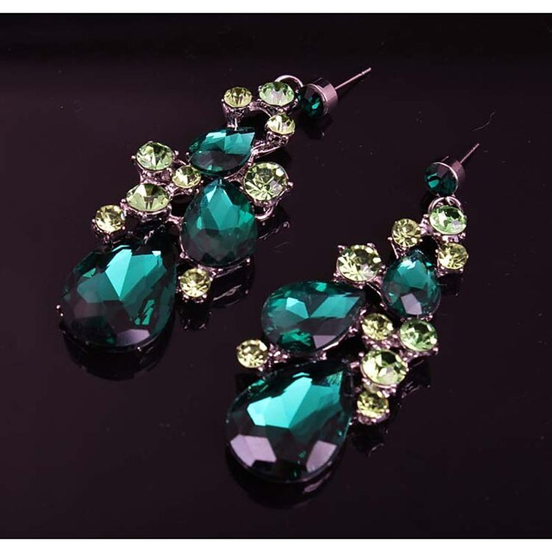 Bridal Jewelry Sets 1 Set Crystal Rhinestone Alloy 1 Necklace Earrings Women'S Statement Colorful Cute Fancy Pear Irregular Jewelry Set for Party Wedding